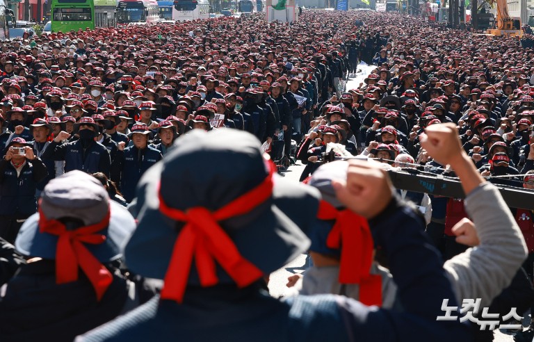 건설노조, 10.22 원청단협 쟁취 총력상경투쟁 집회