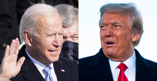 Biden, who kicks Trump, is chased by Trump again